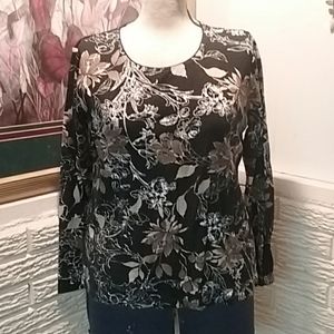 Karen Scott Fall Floral Long Sleeve Casual Size M